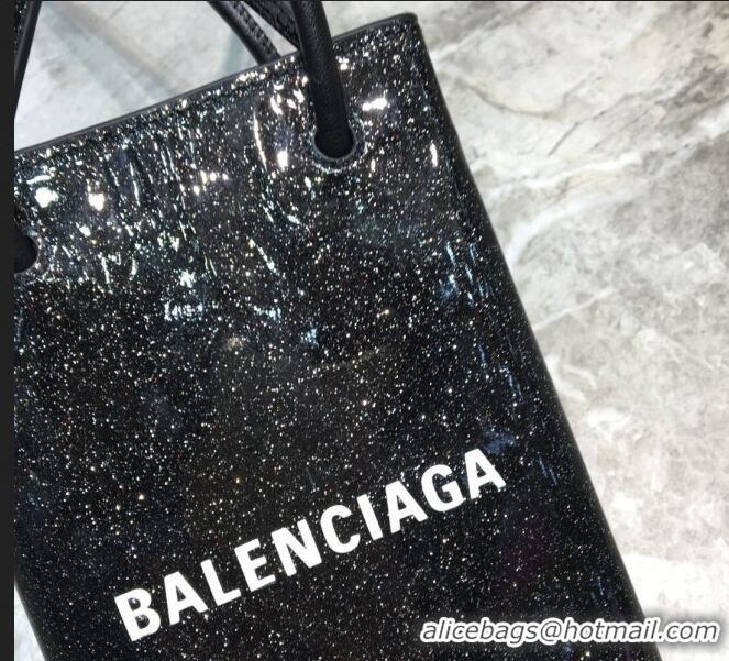 New Design Balenciaga shopping phone pouch shoulder bag B46249 black