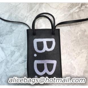 Inexpensive Balenciaga graffiti shopping phone pouch shoulder bag B46252 black