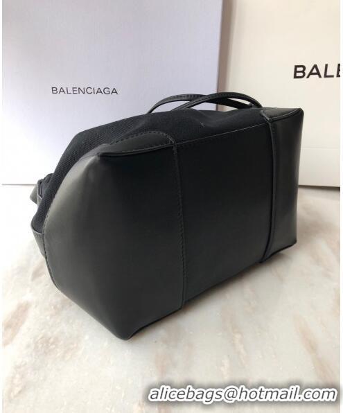 Low Cost Balenciaga canvas navy cabas marble bucket drawstring bag B46253 black