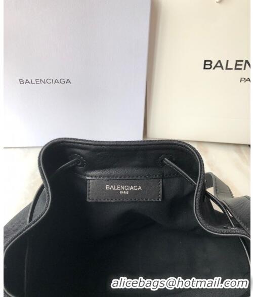 Low Cost Balenciaga canvas navy cabas marble bucket drawstring bag B46253 black