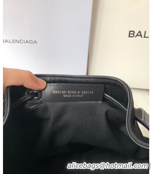 Low Cost Balenciaga canvas navy cabas marble bucket drawstring bag B46253 black