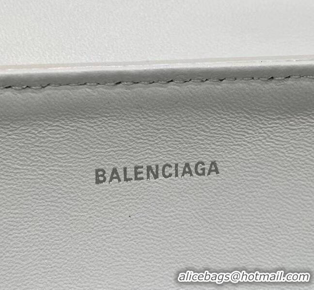 Top Quality Balenciaga Round Cylindric Shoulder Bag in Crocodile Pattern Calfskin B60421 White 2020