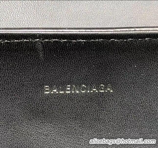 Discount Balenciaga Round Cylindric Shoulder Bag in Crocodile Pattern Calfskin B60421 Black 2020