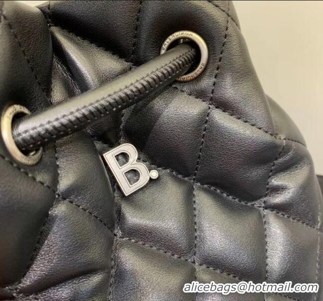 Super Quality Balenciaga B. Quilted Leather Bucket Bag With Handles B60426 Black 2020