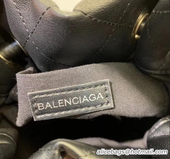 Super Quality Balenciaga B. Quilted Leather Bucket Bag With Handles B60426 Black 2020