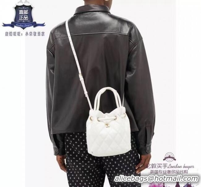 Cheapest Balenciaga B. Quilted Leather Bucket Bag With Handles B60426 White 2020