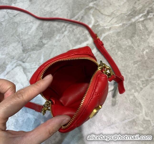 Free Shipping Balenciaga B. Quilted Lambskin Phone Holder Pouch Crossbody B62310 Red 2020