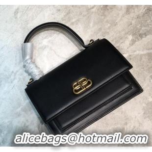 Discount Balenciaga Sharp XS Satchel Top Handle Bag in Black Smooth Leather B71313 Black 2020