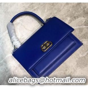 Best Price Balenciaga Sharp XS Satchel Top Handle Bag in Black Smooth Leather B71313 Blue 2020