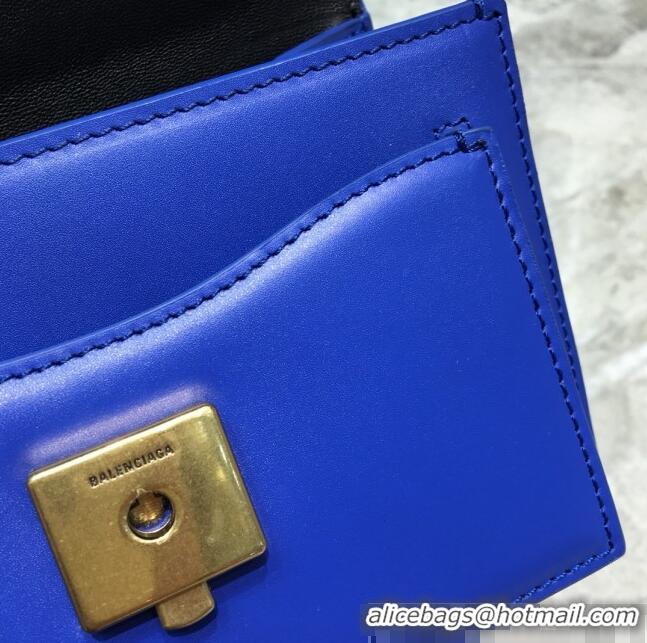 Best Price Balenciaga Sharp XS Satchel Top Handle Bag in Black Smooth Leather B71313 Blue 2020