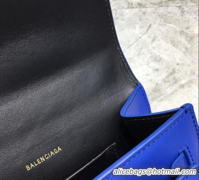 Best Price Balenciaga Sharp XS Satchel Top Handle Bag in Black Smooth Leather B71313 Blue 2020