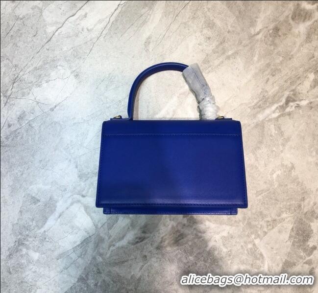 Best Price Balenciaga Sharp XS Satchel Top Handle Bag in Black Smooth Leather B71313 Blue 2020