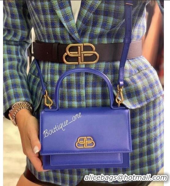 Best Price Balenciaga Sharp XS Satchel Top Handle Bag in Black Smooth Leather B71313 Blue 2020