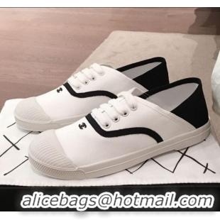 ​Discount Chanel Vintage Canvas Lace-up Sneakers C70606 White 2020