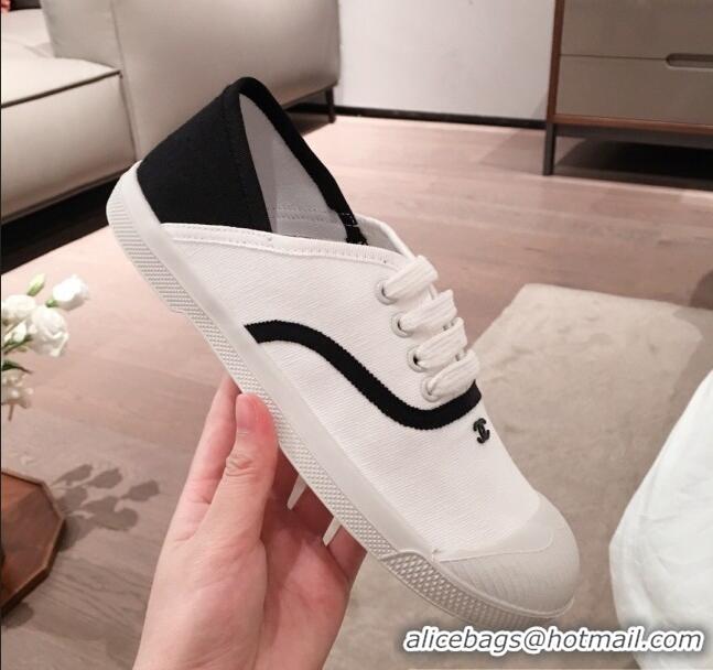 ​Discount Chanel Vintage Canvas Lace-up Sneakers C70606 White 2020