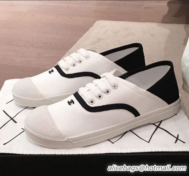 ​Discount Chanel Vintage Canvas Lace-up Sneakers C70606 White 2020