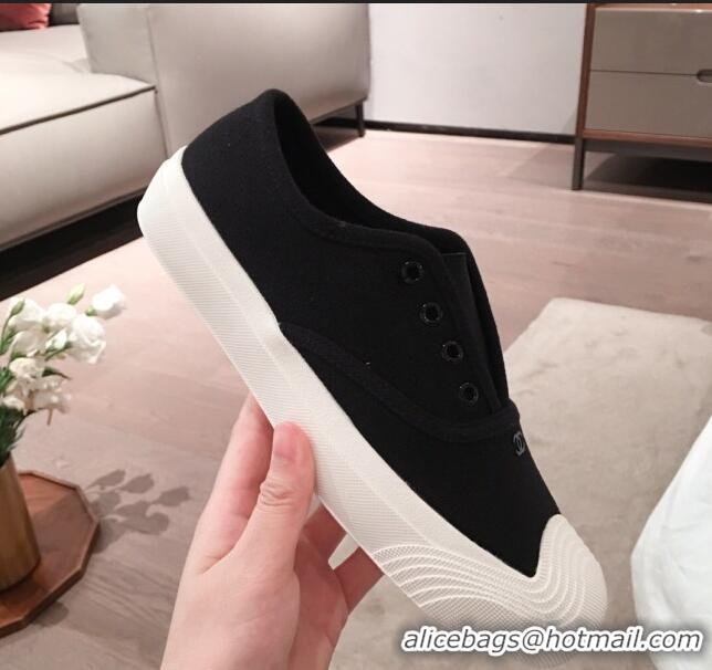 Unique Grade Chanel Vintage Canvas Slip-on Sneakers C70608 Black 2020