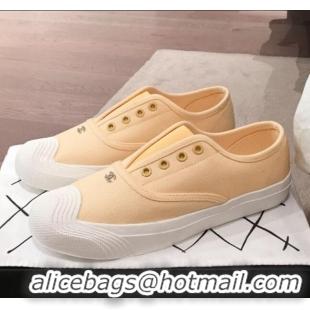 Best Price Chanel Vintage Canvas Slip-on Sneakers C70608 Yellow 2020