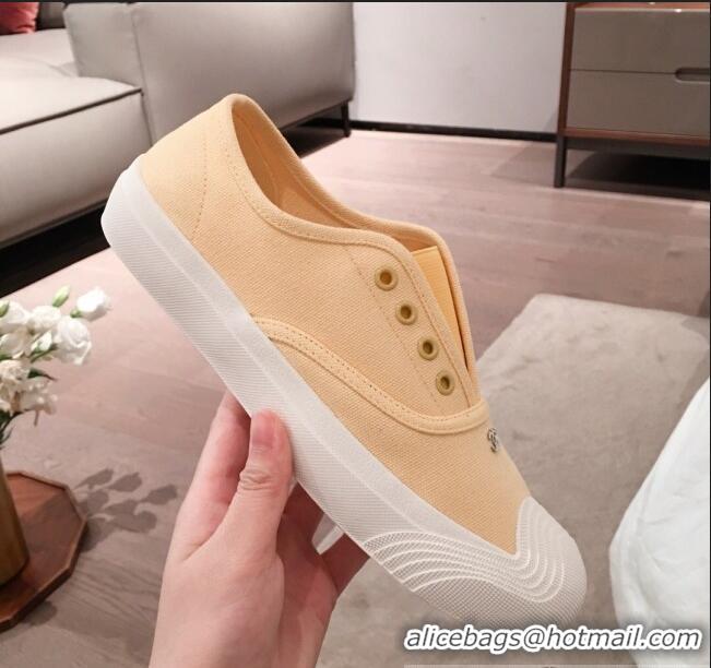 Best Price Chanel Vintage Canvas Slip-on Sneakers C70608 Yellow 2020