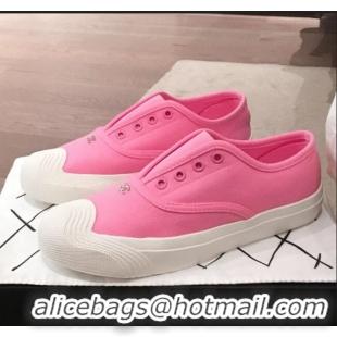 Cheapest Chanel Vintage Canvas Slip-on Sneakers C70608 Pink 2020