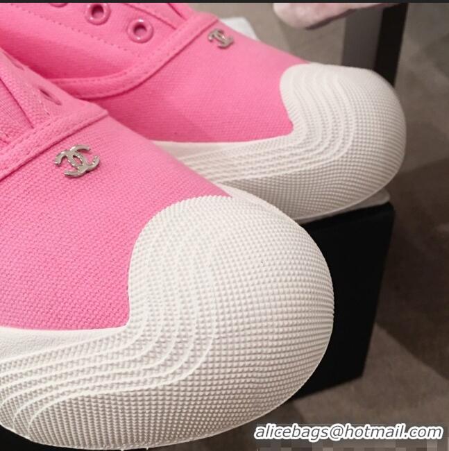 Cheapest Chanel Vintage Canvas Slip-on Sneakers C70608 Pink 2020