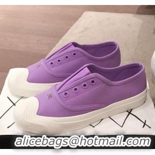 New Design Chanel Vintage Canvas Slip-on Sneakers C70608 Purple 2020