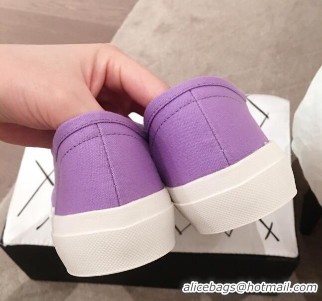 New Design Chanel Vintage Canvas Slip-on Sneakers C70608 Purple 2020