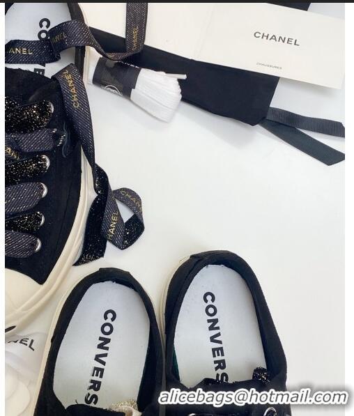 Promotional Chanel x Converse Asymmetry Laces Sneakers C70613 Navy Blue 2020