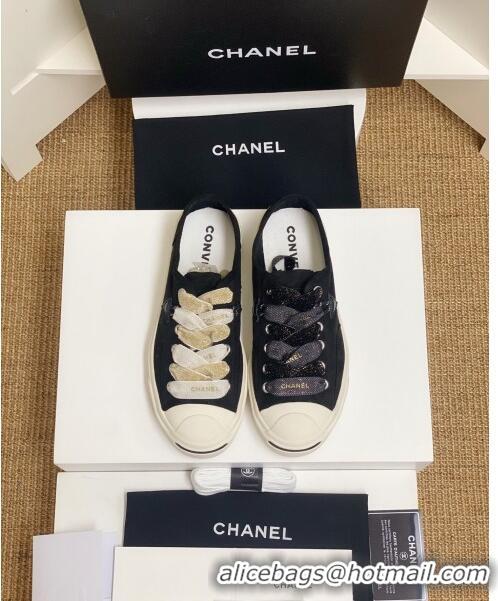 Promotional Chanel x Converse Asymmetry Laces Sneakers C70613 Navy Blue 2020