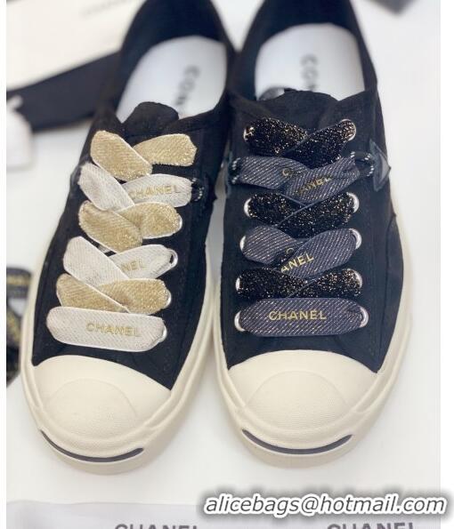 Promotional Chanel x Converse Asymmetry Laces Sneakers C70613 Navy Blue 2020