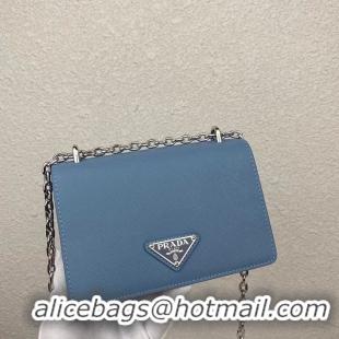 Famous Brand Prada Saffiano leather mini shoulder bag 2BD032 blue