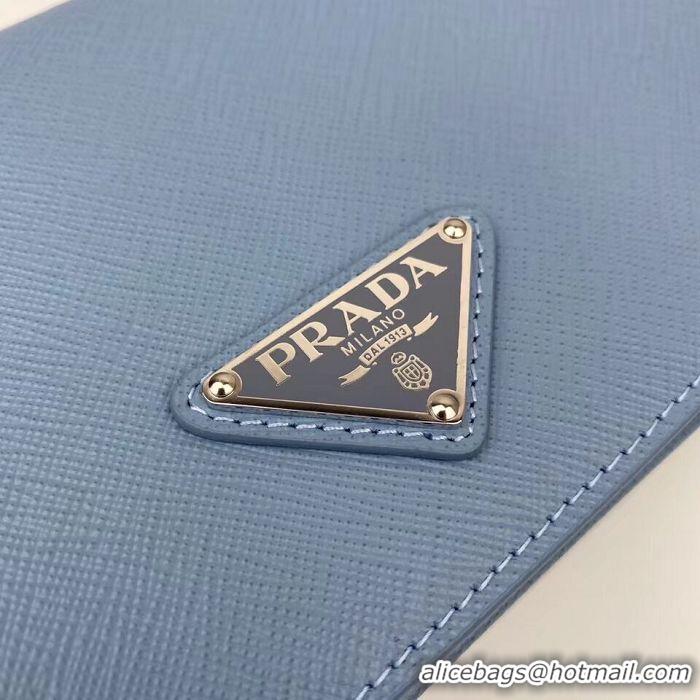 Famous Brand Prada Saffiano leather mini shoulder bag 2BD032 blue