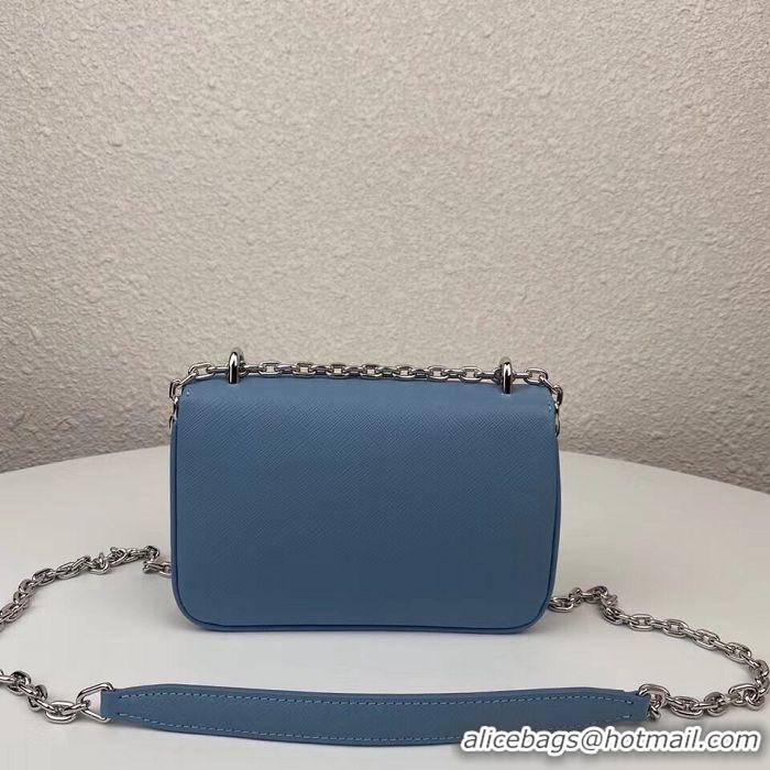 Famous Brand Prada Saffiano leather mini shoulder bag 2BD032 blue