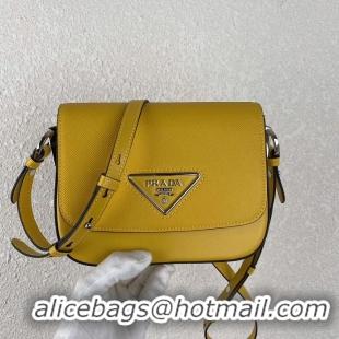 Buy Fashionable Prada Saffiano leather mini shoulder bag 2BD249 yellow