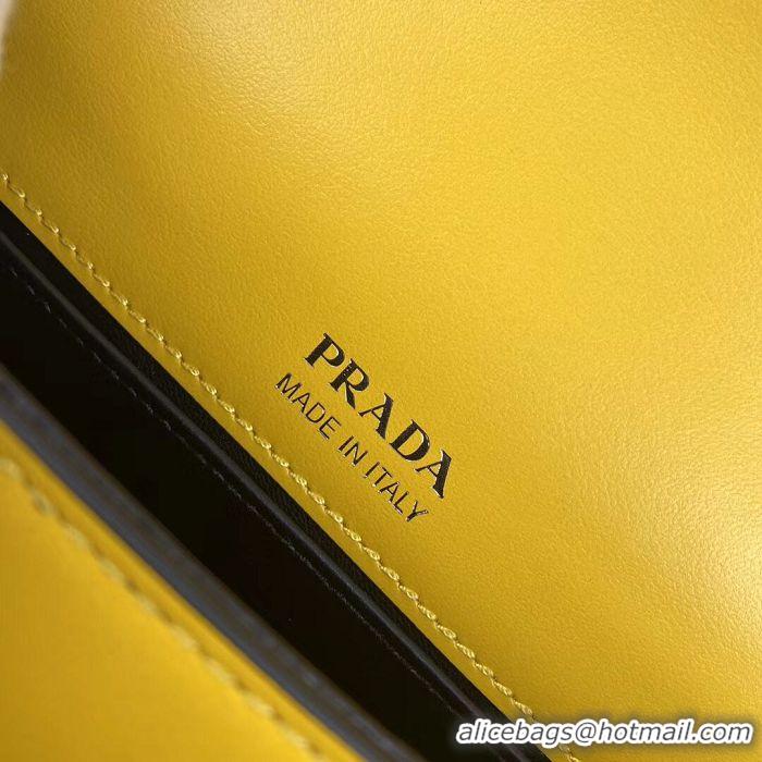 Buy Fashionable Prada Saffiano leather mini shoulder bag 2BD249 yellow