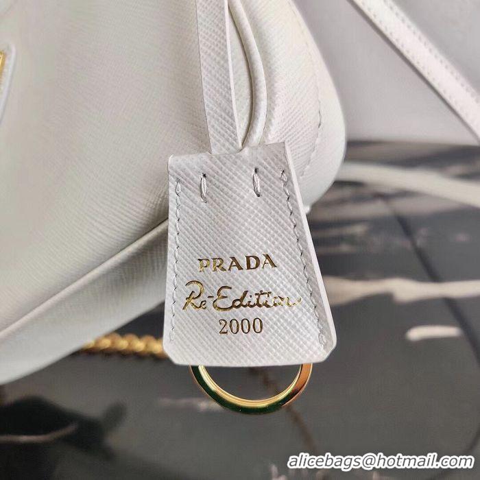 Well Crafted Prada Saffiano leather mini shoulder bag 2BH171 white