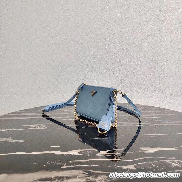 Unique Style Prada Saffiano leather mini shoulder bag 2BH171 sky blue