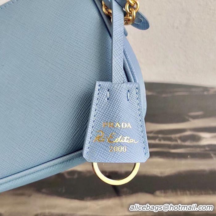 Unique Style Prada Saffiano leather mini shoulder bag 2BH171 sky blue