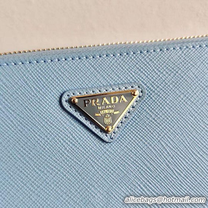 Unique Style Prada Saffiano leather mini shoulder bag 2BH171 sky blue