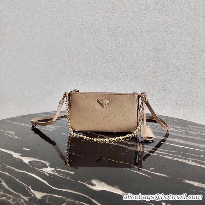 Buy Design Prada Saffiano leather mini shoulder bag 2BH171 apricot