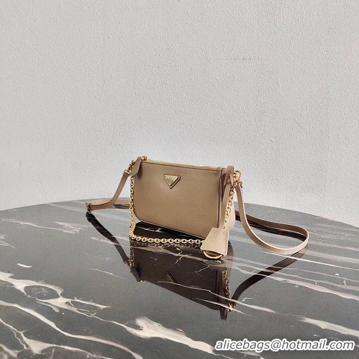 Buy Design Prada Saffiano leather mini shoulder bag 2BH171 apricot