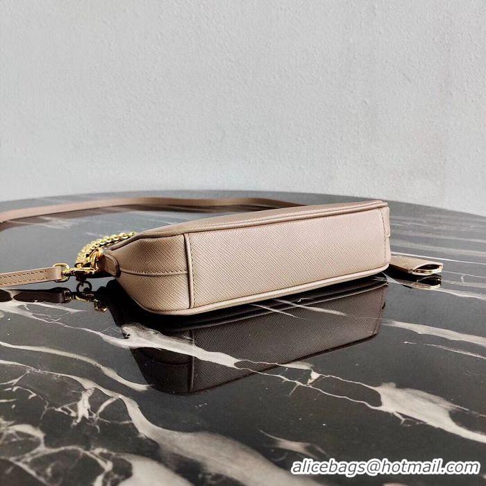 Buy Design Prada Saffiano leather mini shoulder bag 2BH171 apricot