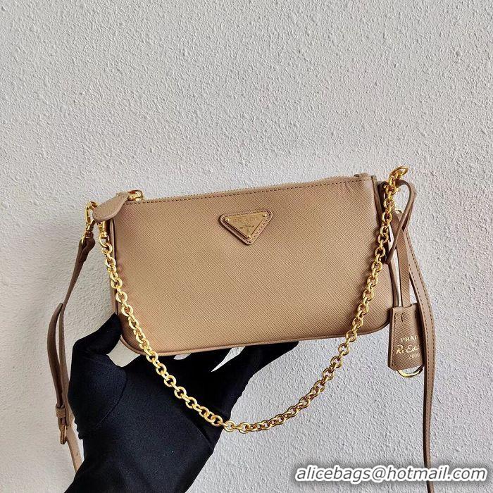 Buy Design Prada Saffiano leather mini shoulder bag 2BH171 apricot