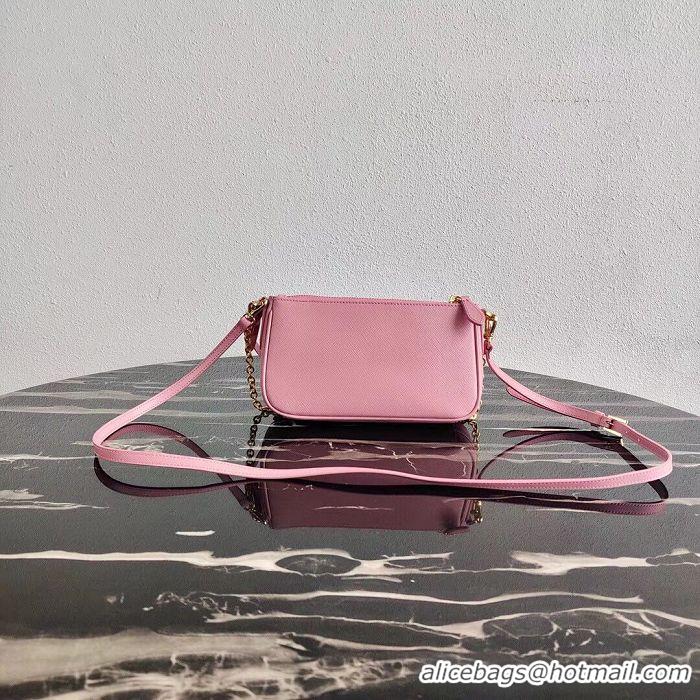 Original Cheap Prada Saffiano leather mini shoulder bag 2BH171 pink