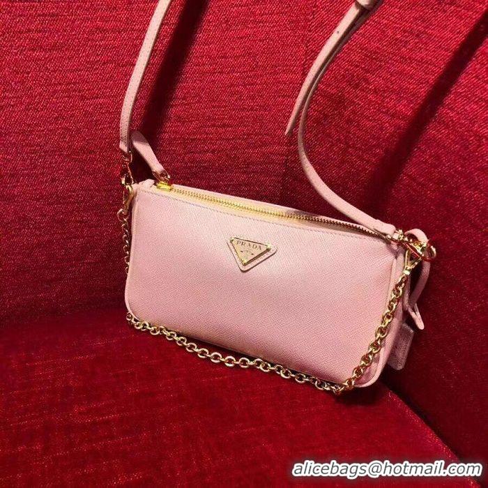 Original Cheap Prada Saffiano leather mini shoulder bag 2BH171 pink