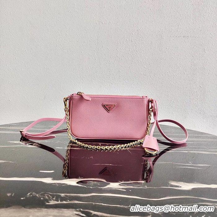 Original Cheap Prada Saffiano leather mini shoulder bag 2BH171 pink