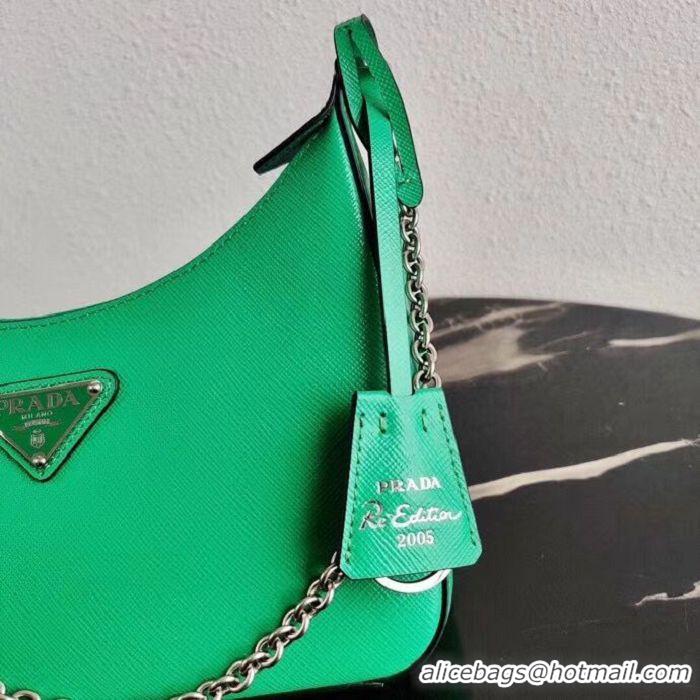 Low Cost Prada Saffiano leather mini shoulder bag 2BH204 green