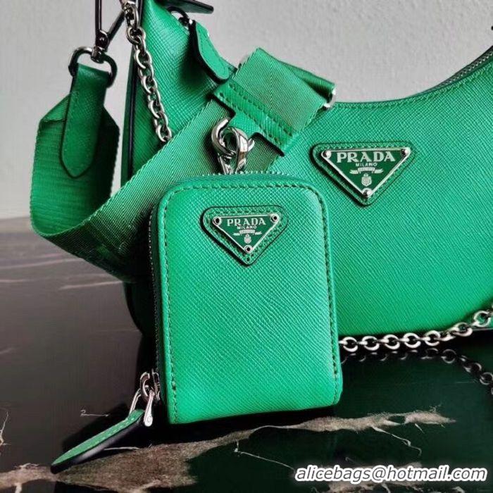 Low Cost Prada Saffiano leather mini shoulder bag 2BH204 green