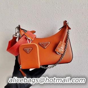 Most Popular Prada Saffiano leather mini shoulder bag 2BH204 orange