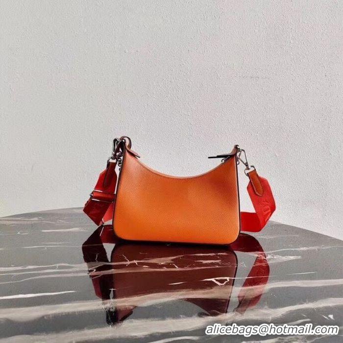 Most Popular Prada Saffiano leather mini shoulder bag 2BH204 orange